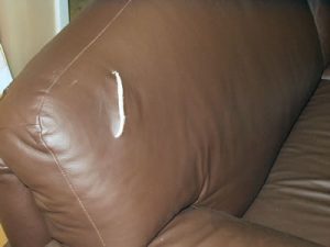Leather Settee Repair - Before