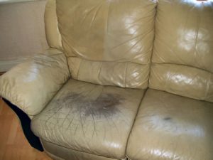 Leather Sofa Repair - Before