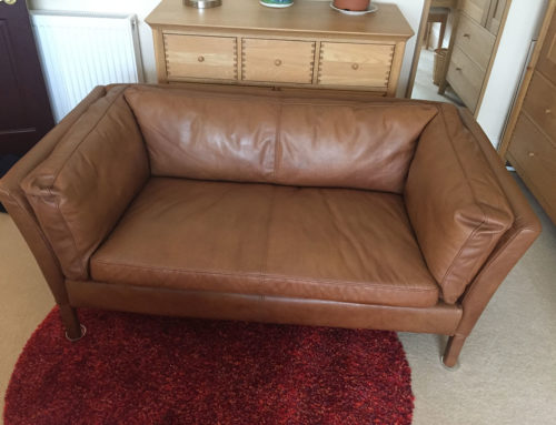 Antique Finish Leather Sofa Restoration