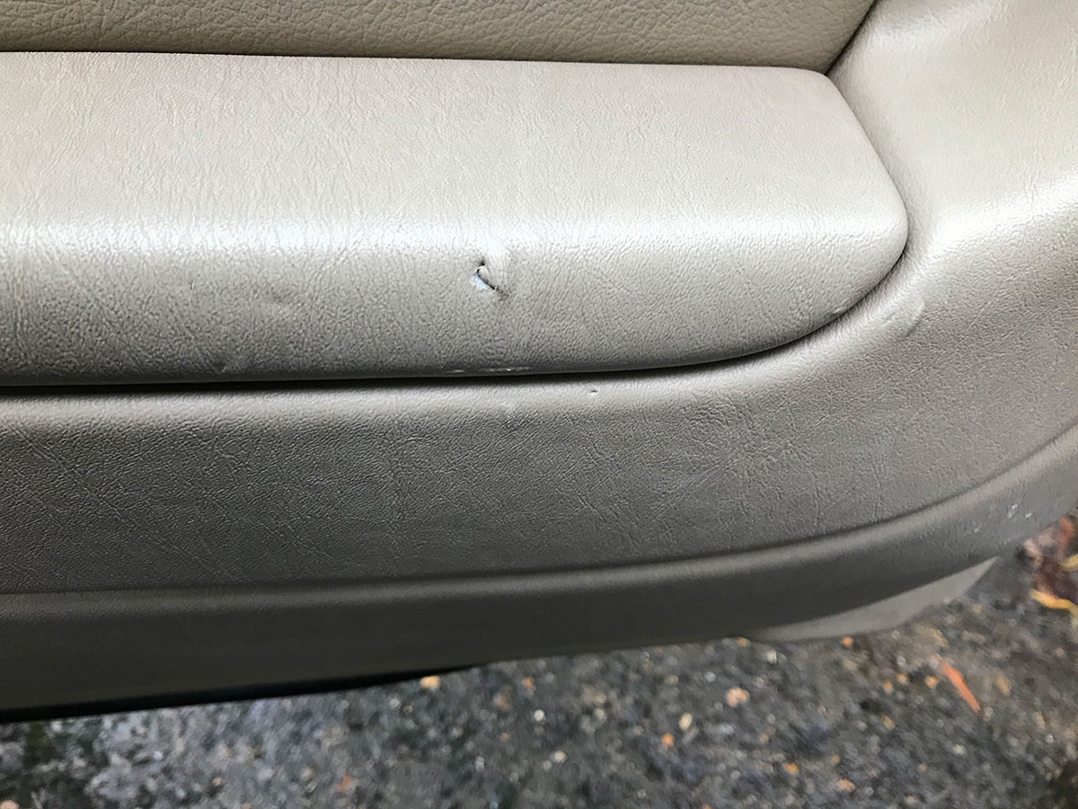 Mercedes SL Vinyl Door Trim Repair - Before