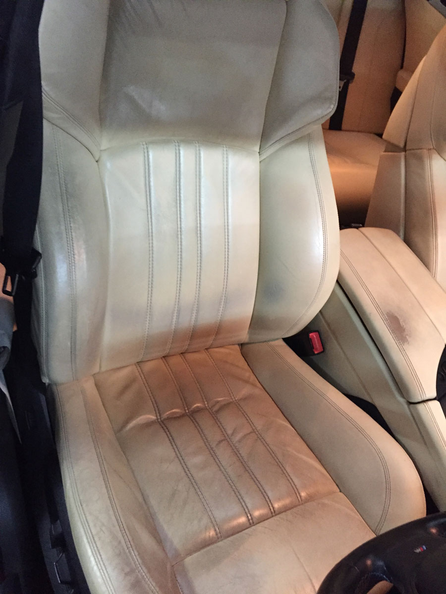 BMW M5 F10 drivers seat/armrest restoration - Before
