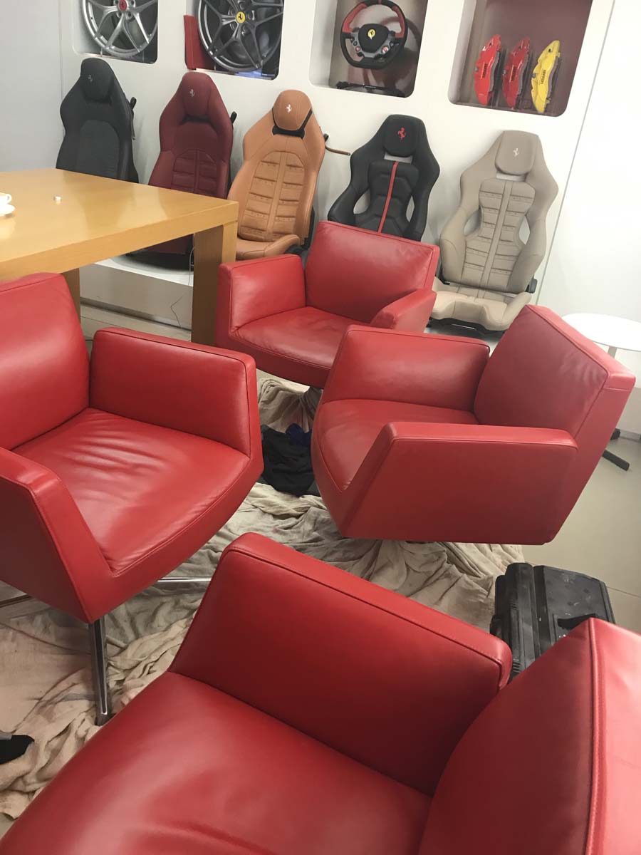 Ferrari Atelier showroom Knightsbridge London conference seating restoration - after